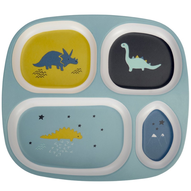 Assiettes à compartiments en mélaminé - Mes amis les dinos