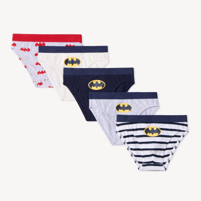 Lot de 5 slips motifs Batman Warner garçon