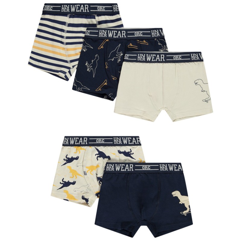 Lot de 5 boxers Dinosaure garçon