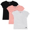 Lot de 3 t-shirts manches courtes print cœur fille