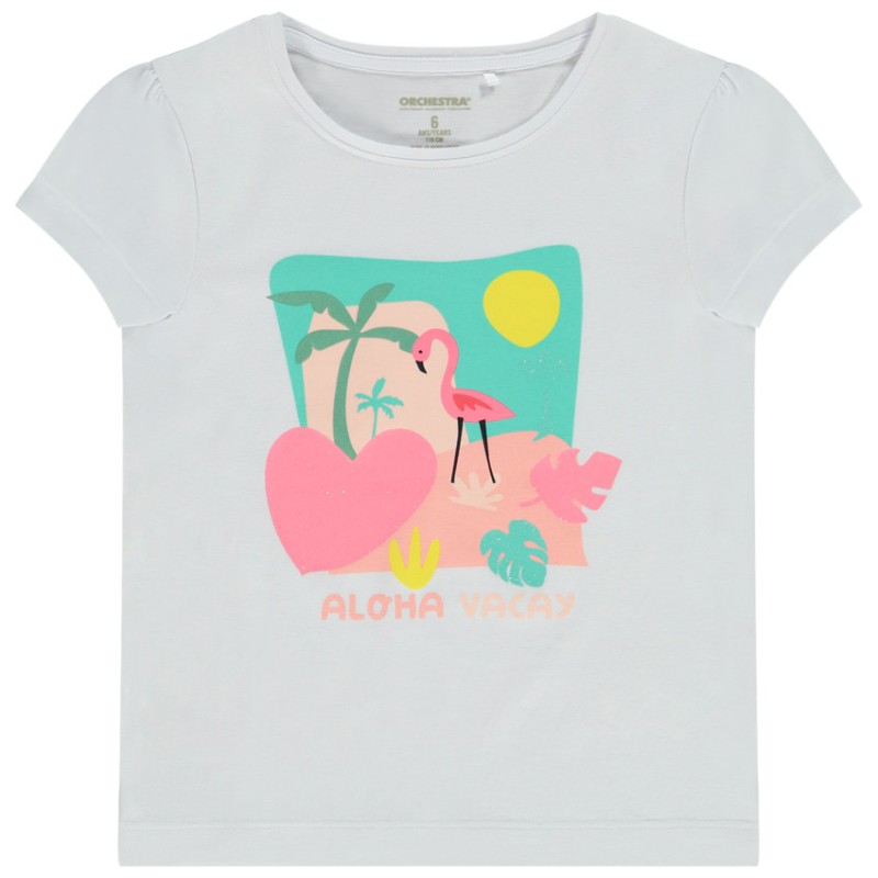 T-shirt manches courtes print fantaisie fille
