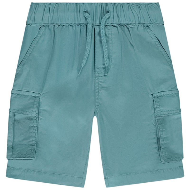 Bermuda cargo uni en popeline garçon