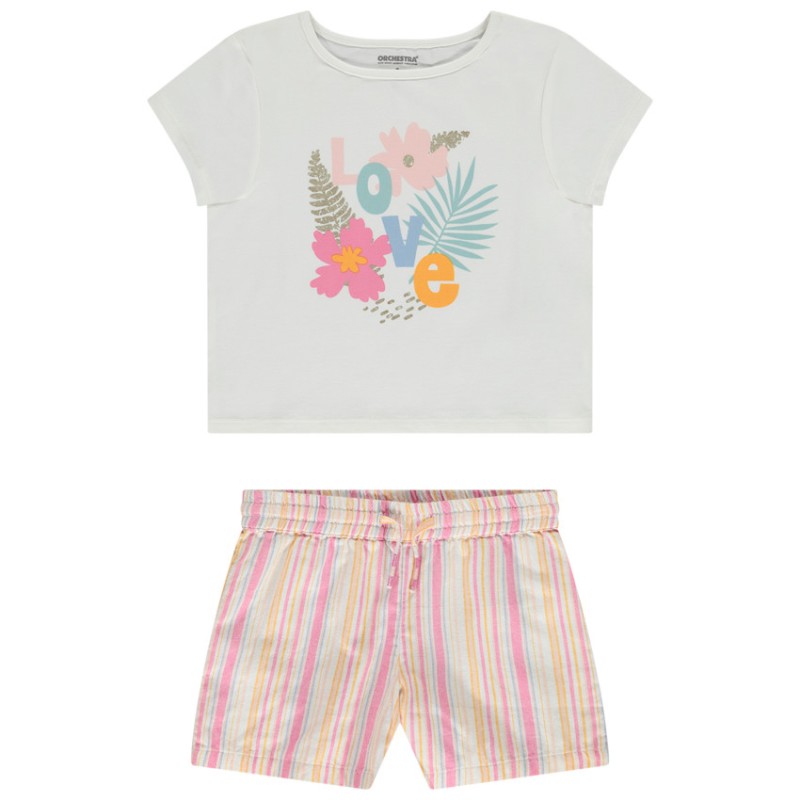 Set 2 pièces t-shirt manches courtes print fantaisie + short