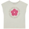 T-shirt manches courtes avec fleur effet pétales 3D fille