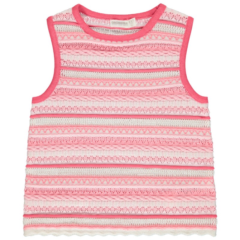 Débardeur en maille crochet effet ajouré fille